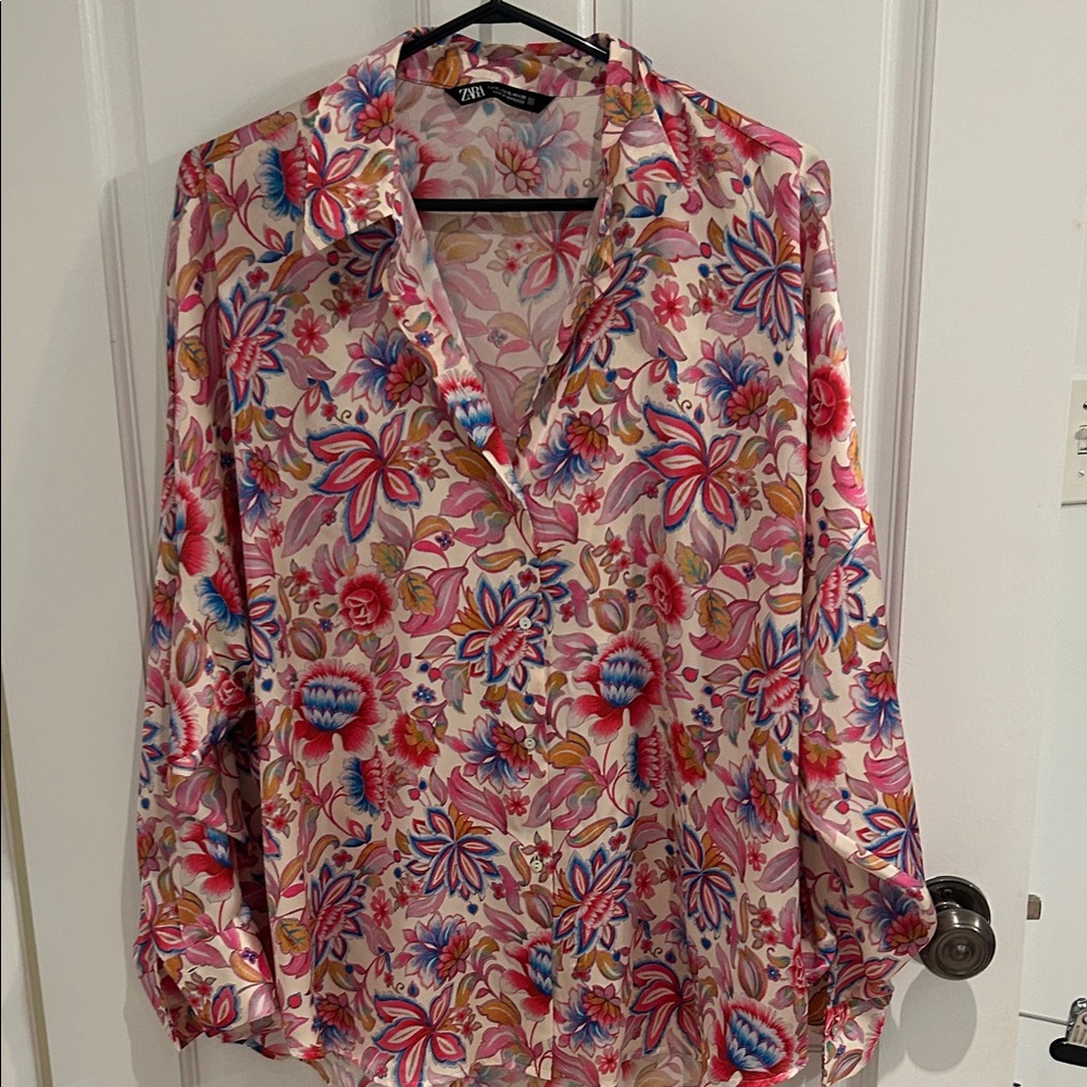 Zara Women's Multicolor Floral Blouse